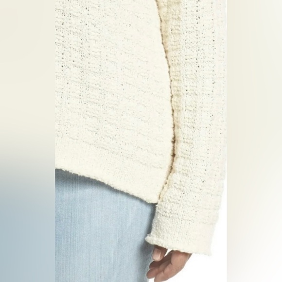 Eileen Fisher sweater Organic Cotton funnel neck textured woven pullover large - Picture 10 of 14